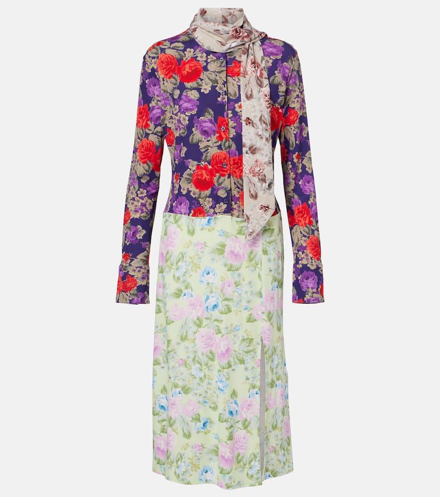 acne studios dalmati floral midi dress