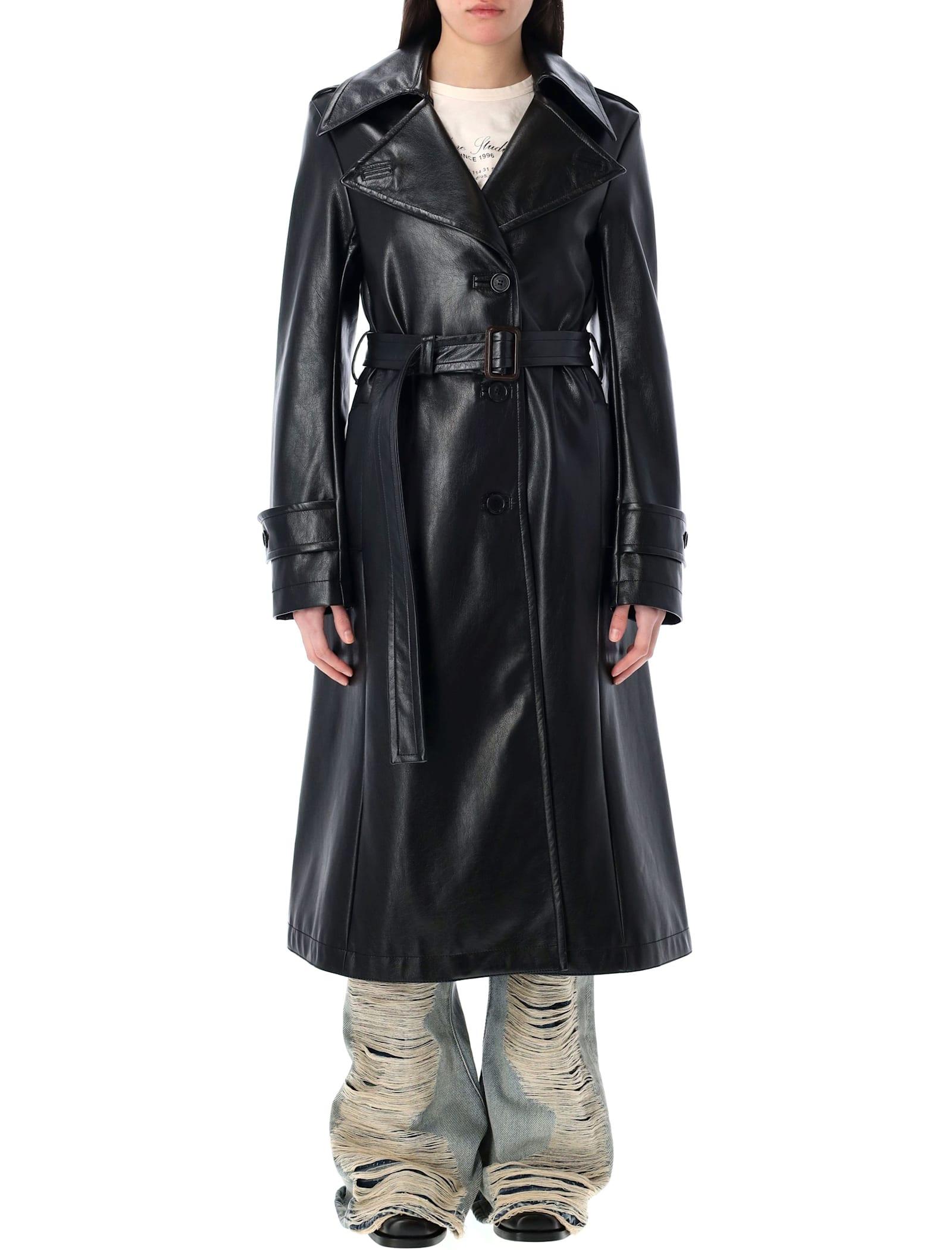 acne studios eco leather trench coat