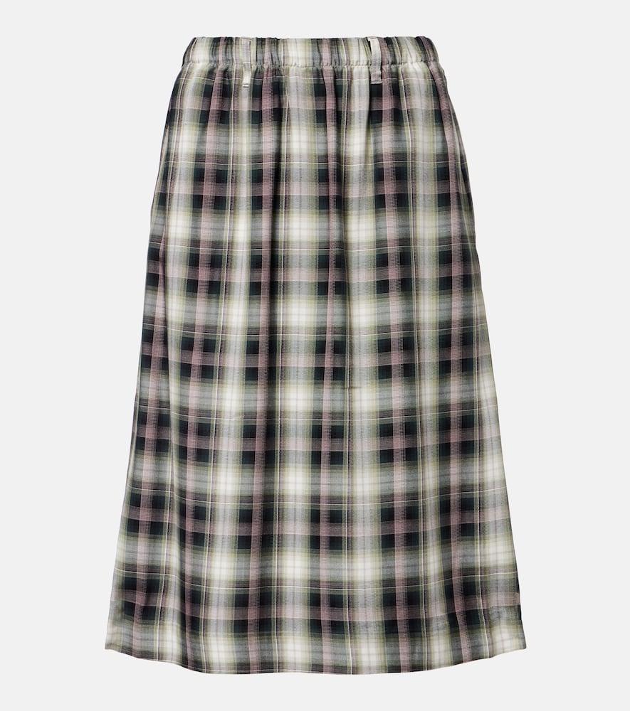 acne studios izetta checked midi skirt