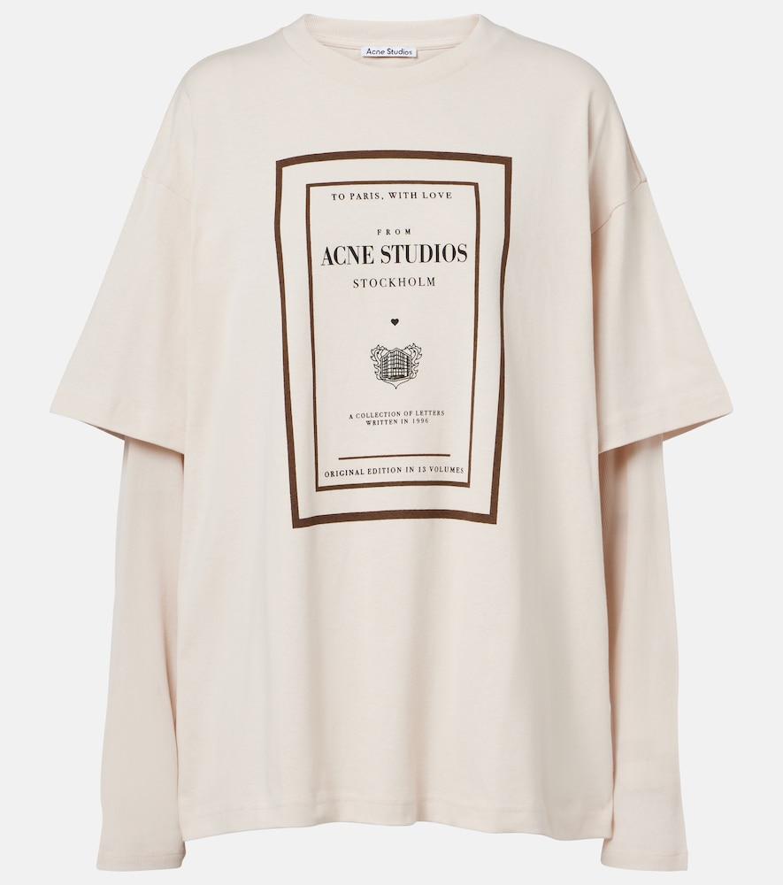 acne studios layered logo cotton jersey t