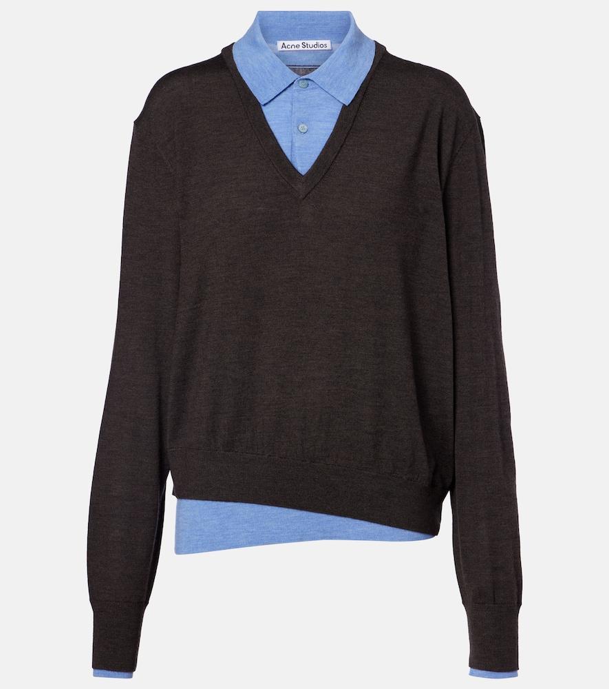 acne studios layered wool polo sweater