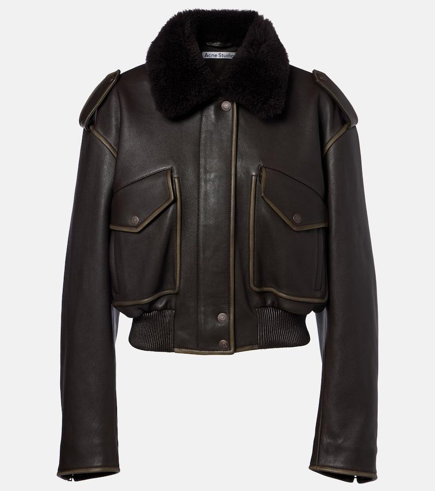acne studios leather bomber jacket