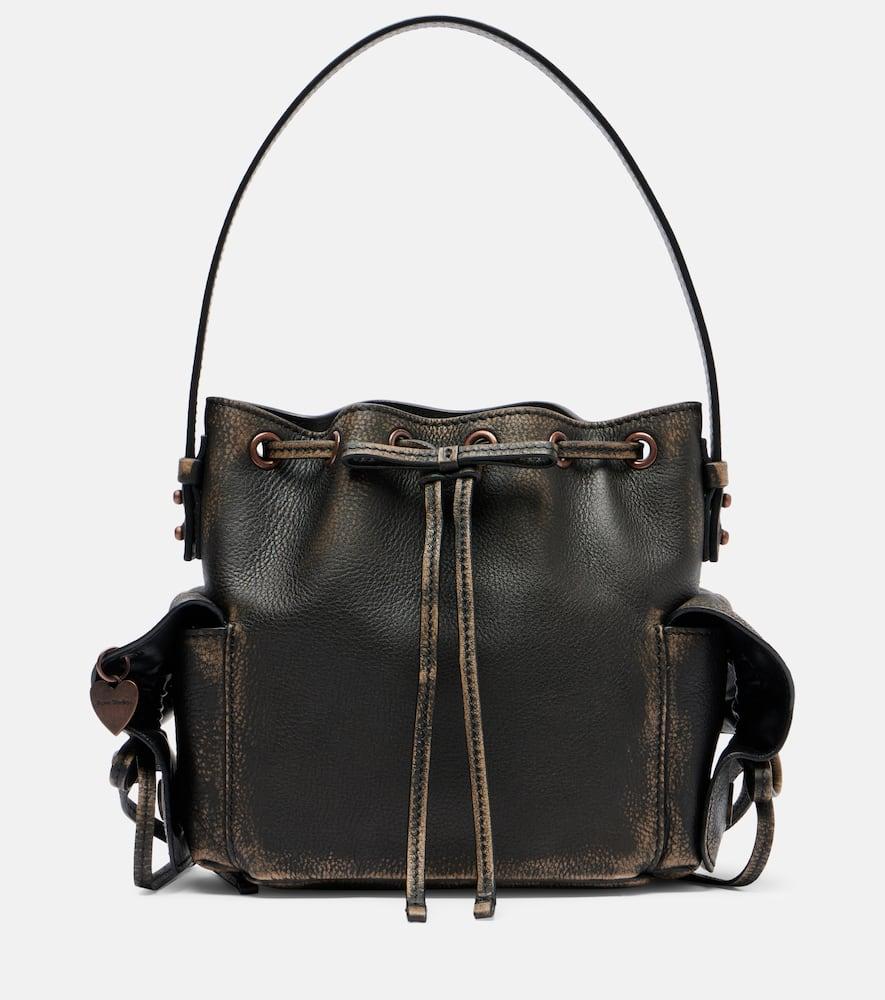 acne studios leather bucket bag