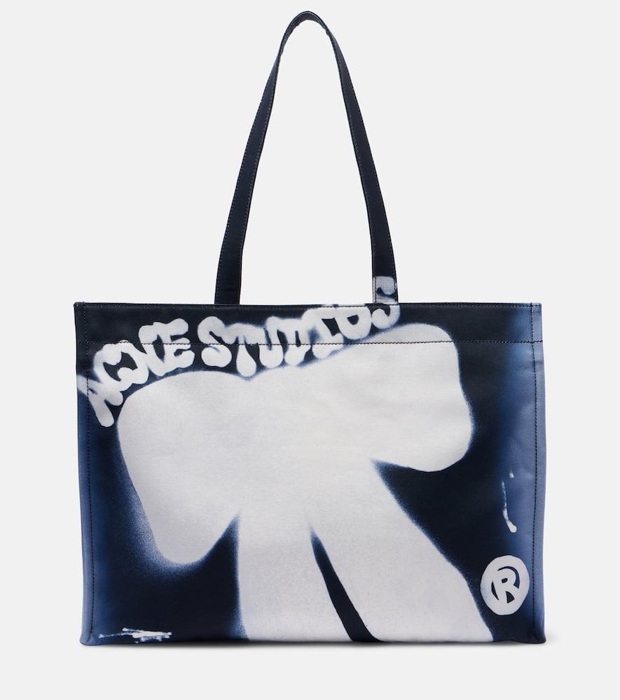 acne studios logo canvas tote bag