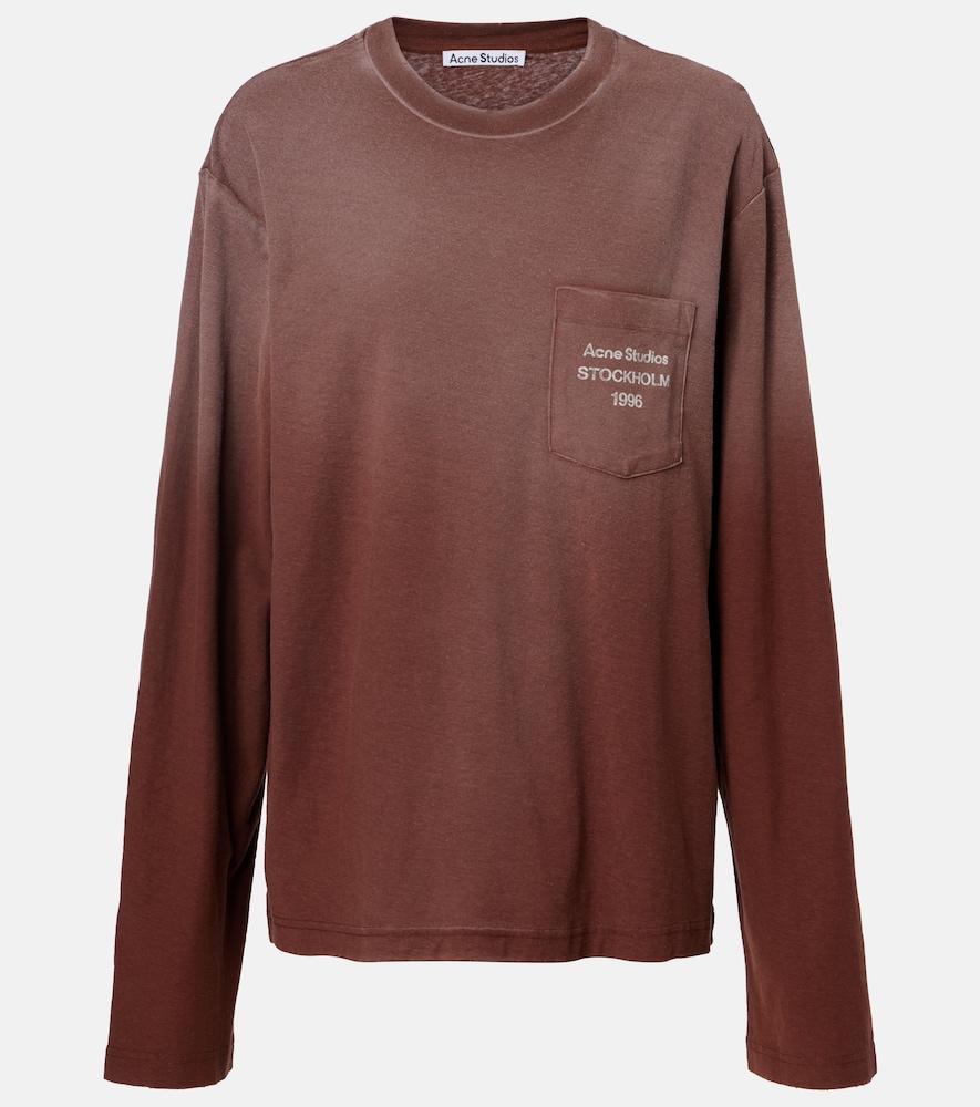acne studios logo cotton and hemp jersey t