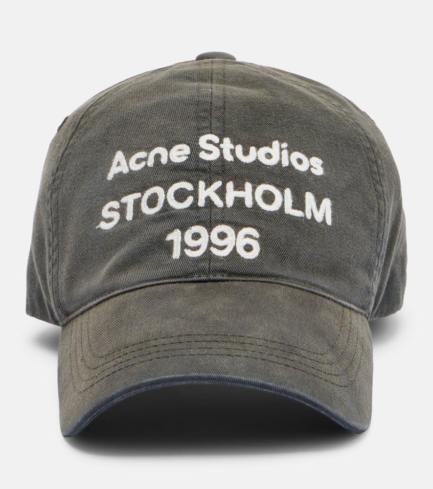 acne studios logo cotton twill baseball cap