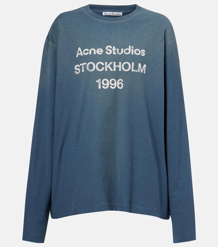 acne studios logo distressed cotton