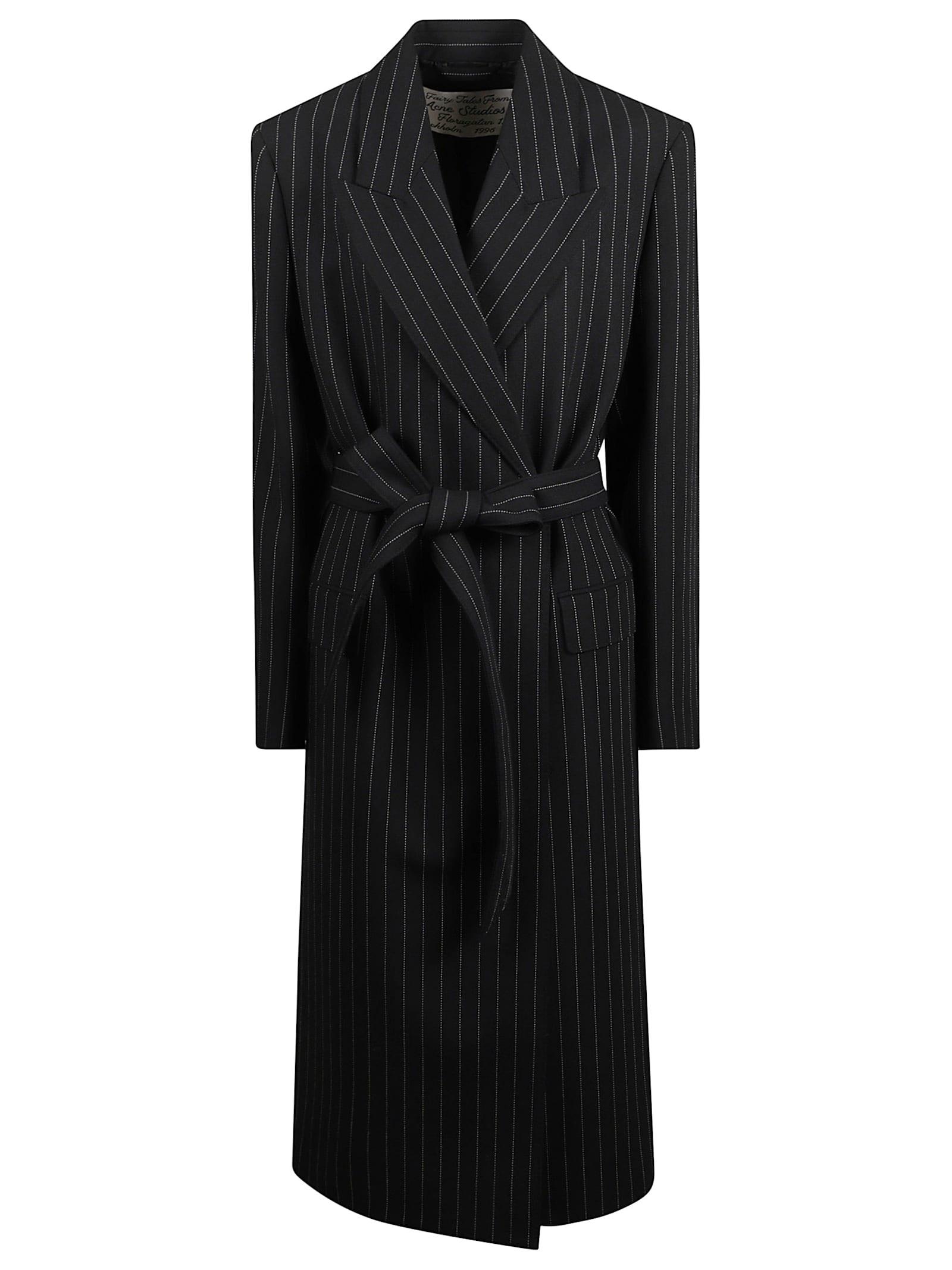 acne studios long coat with belt at the waist