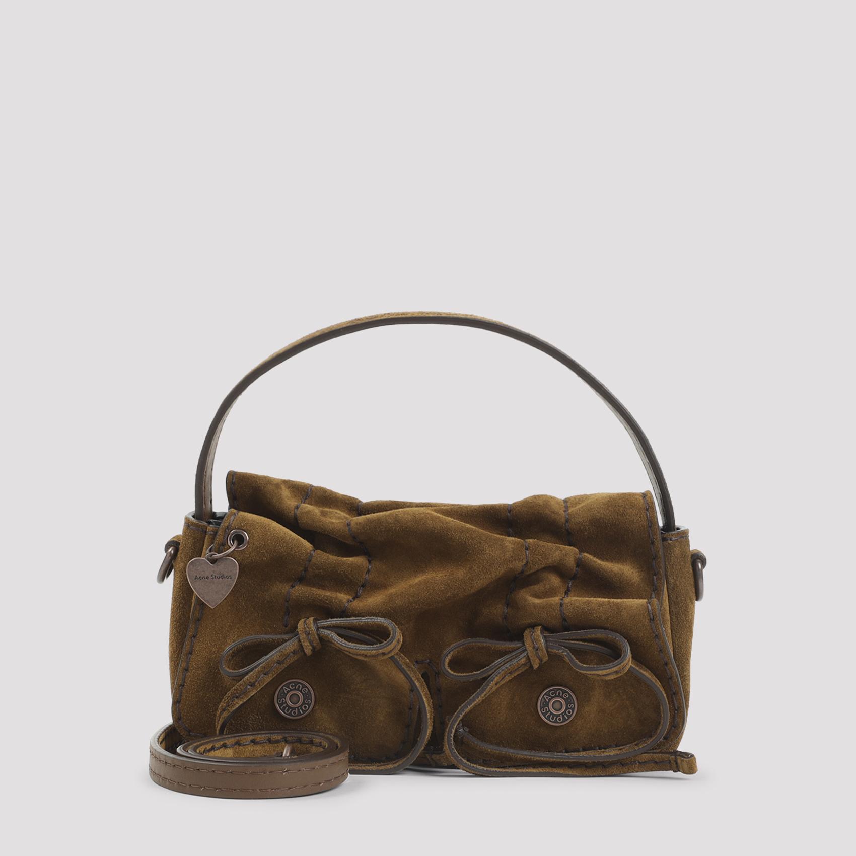 acne studios micro crossbody suede bag brown calf leather - women