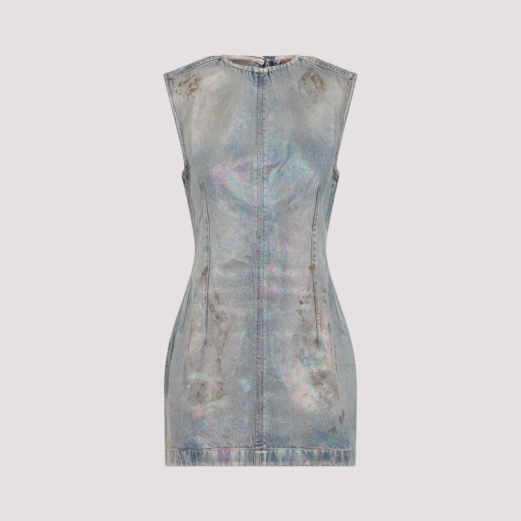 acne studios mini dress denim blue cotton - women