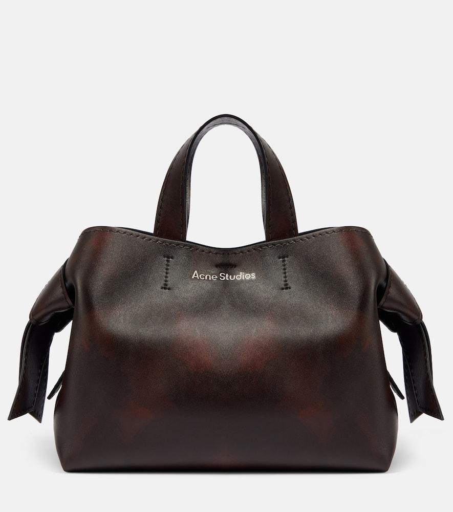 acne studios musubi midi leather tote bag