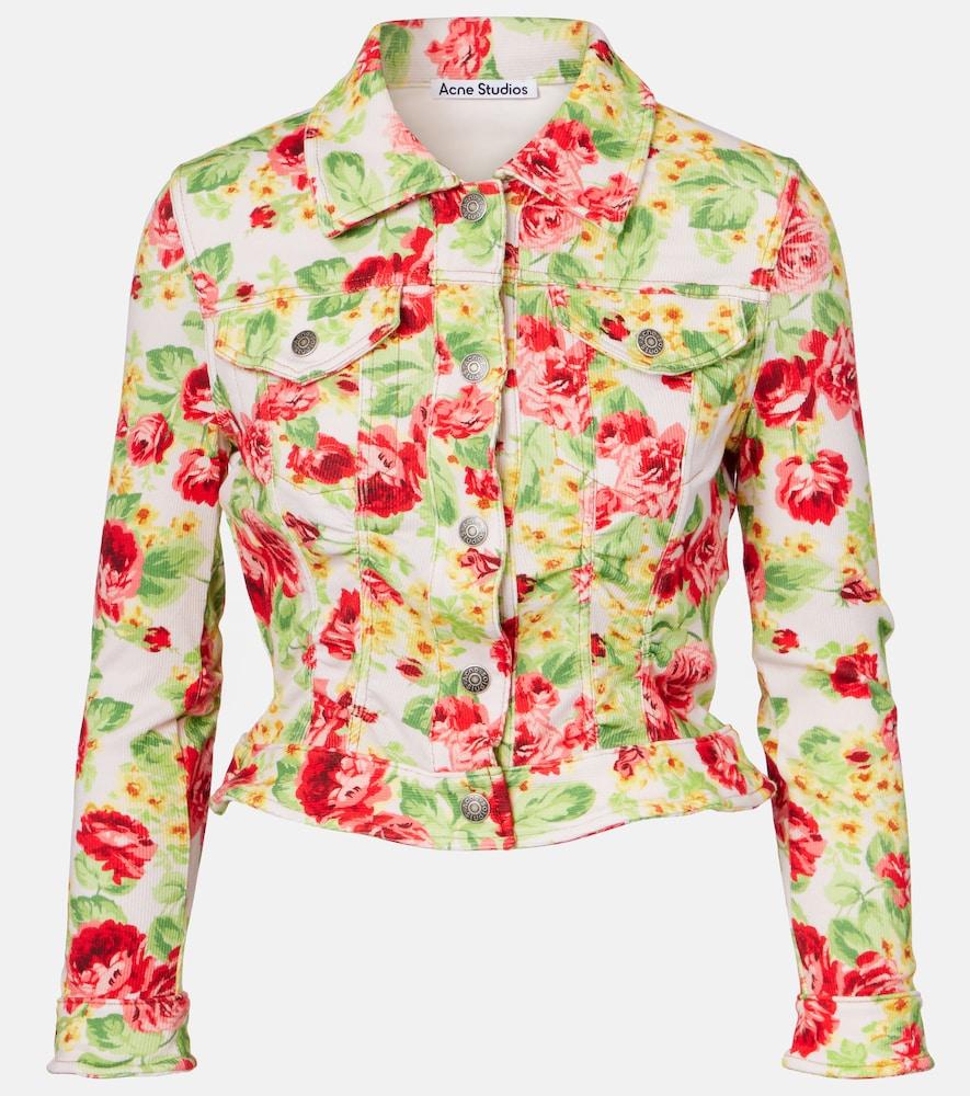 acne studios ojalva floral denim jacket