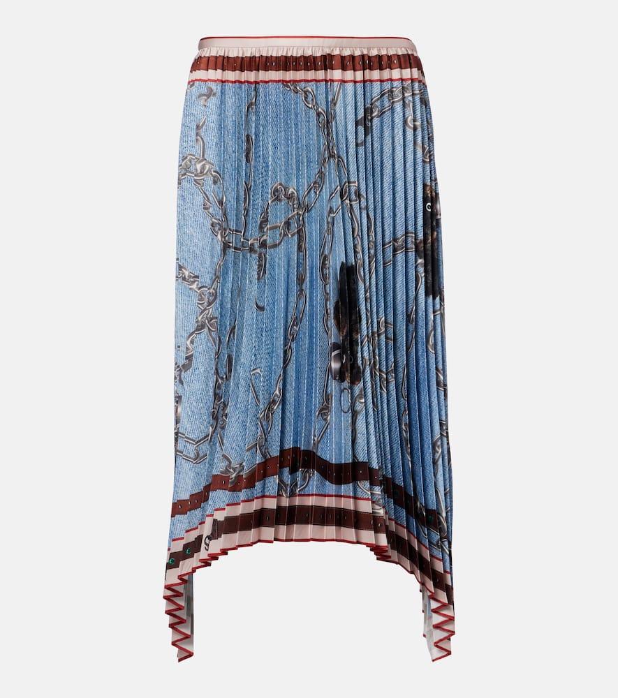 acne studios pleated printed midi skirt