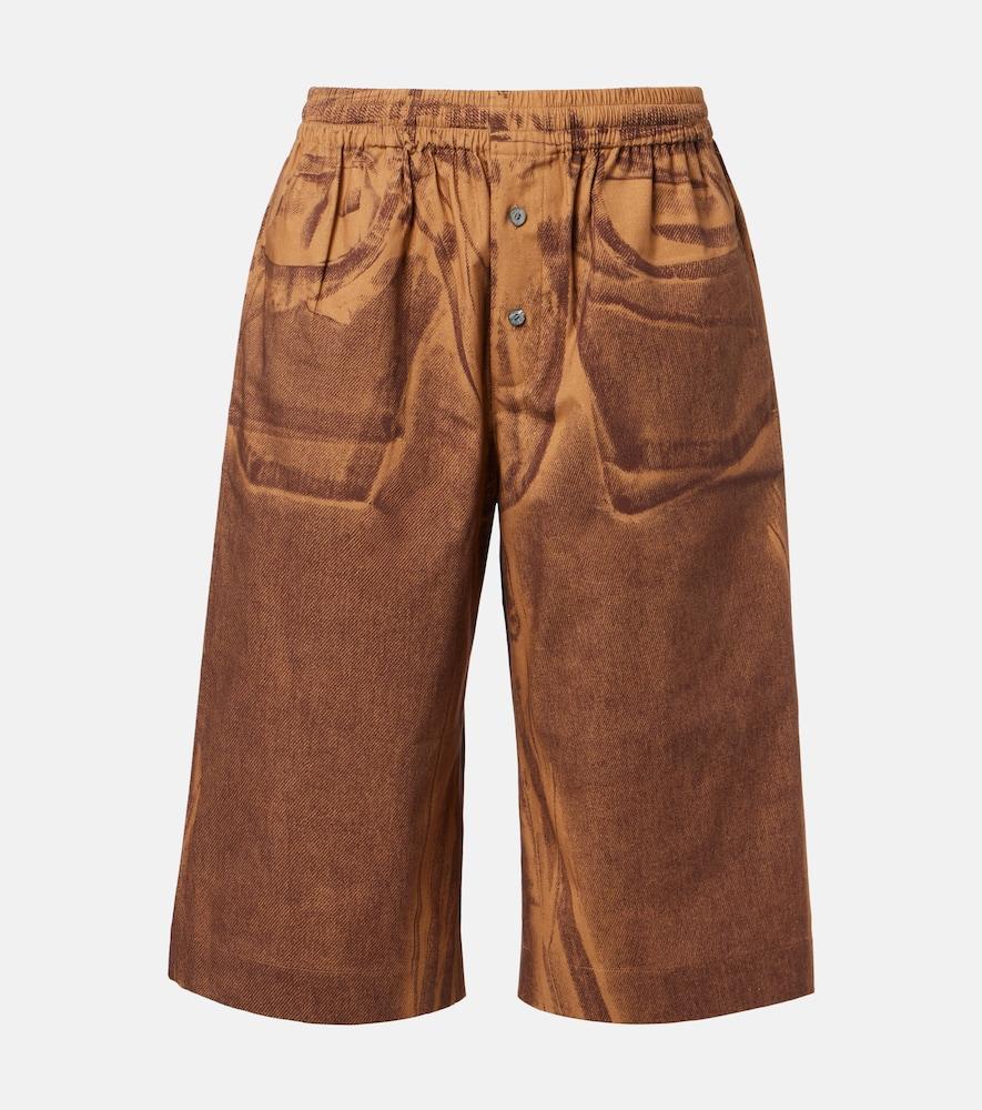 acne studios printed cotton bermuda shorts