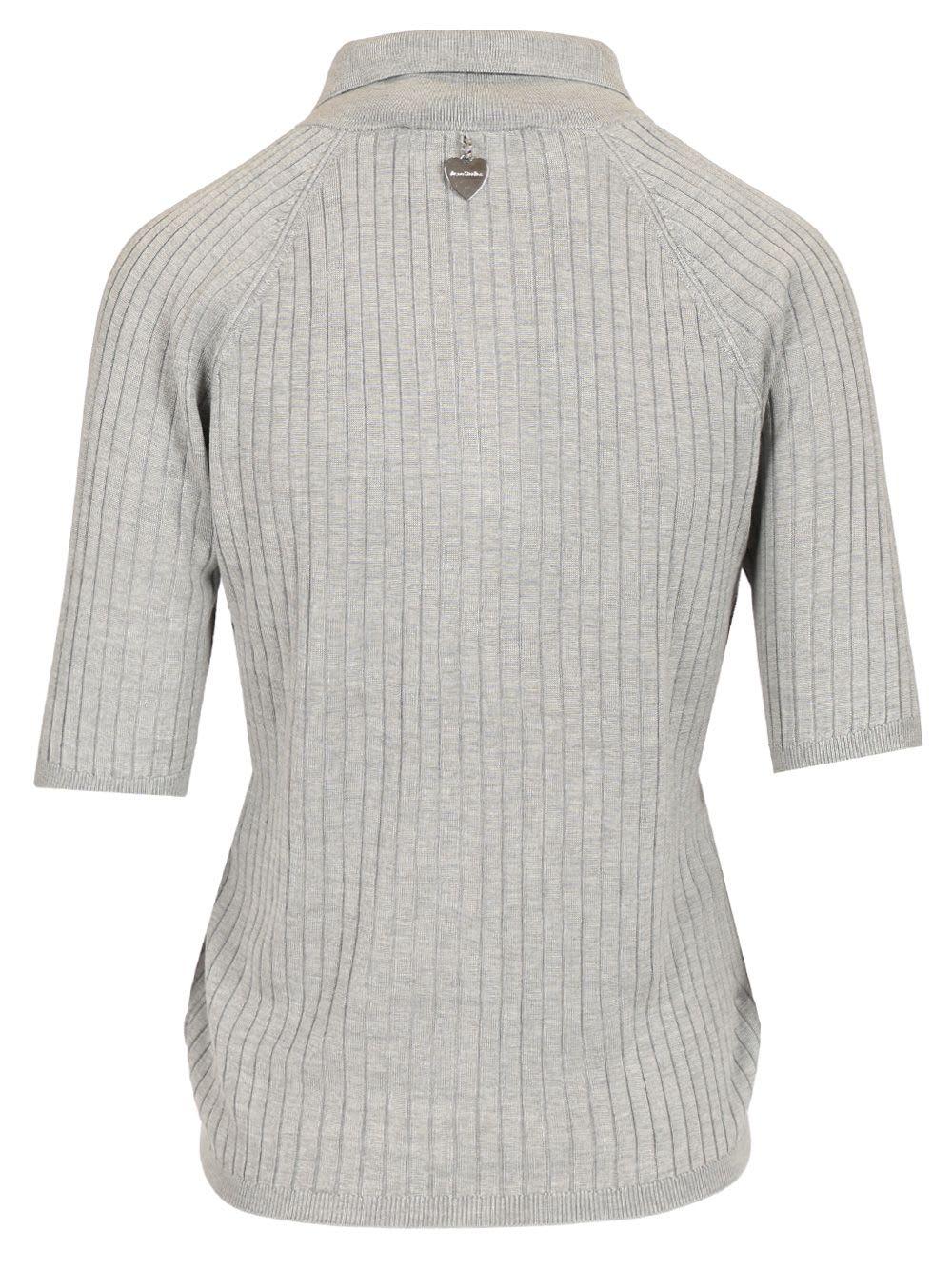 acne studios ribbed silk polo shirt