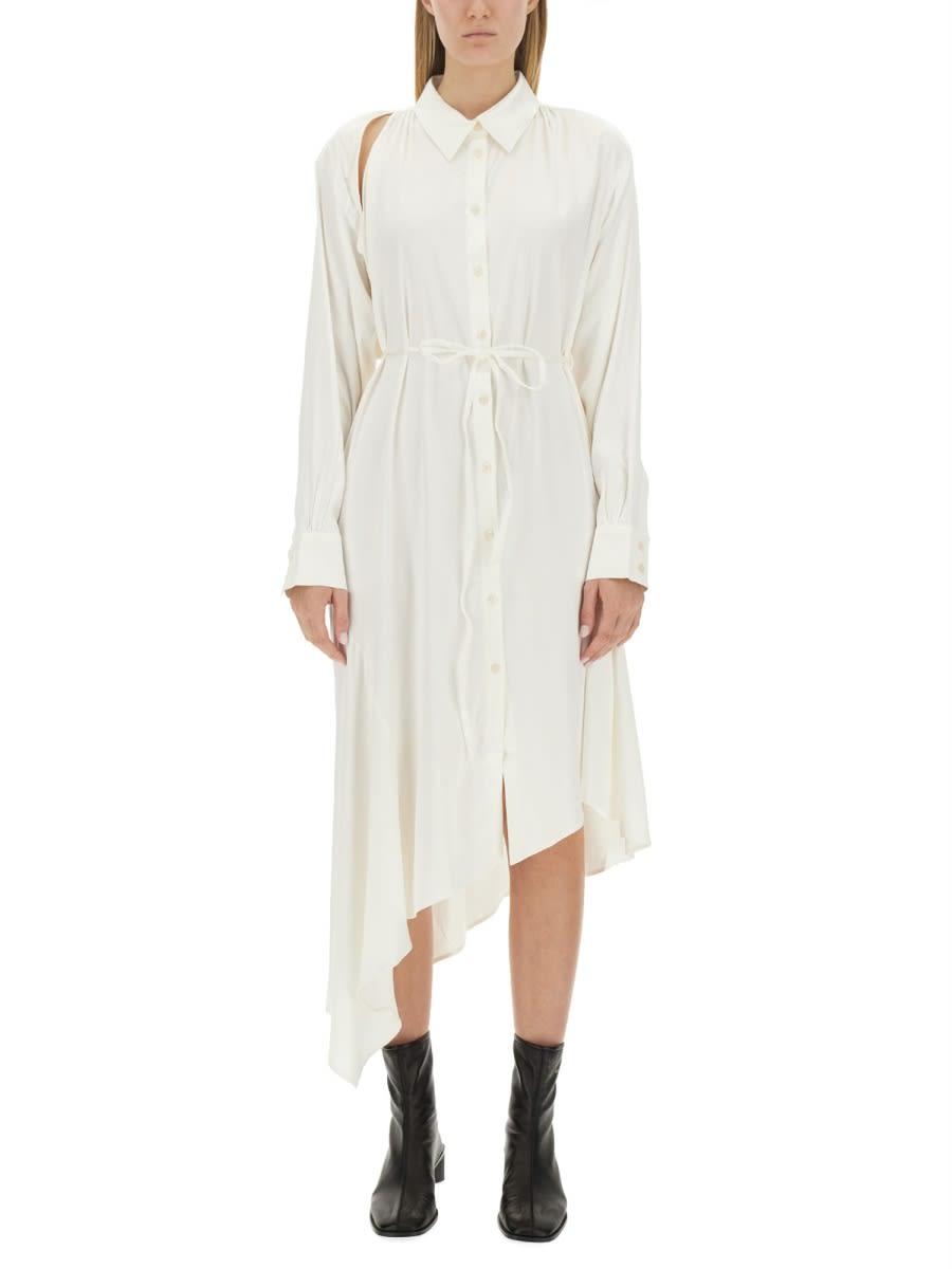 acne studios satin chemisier dress