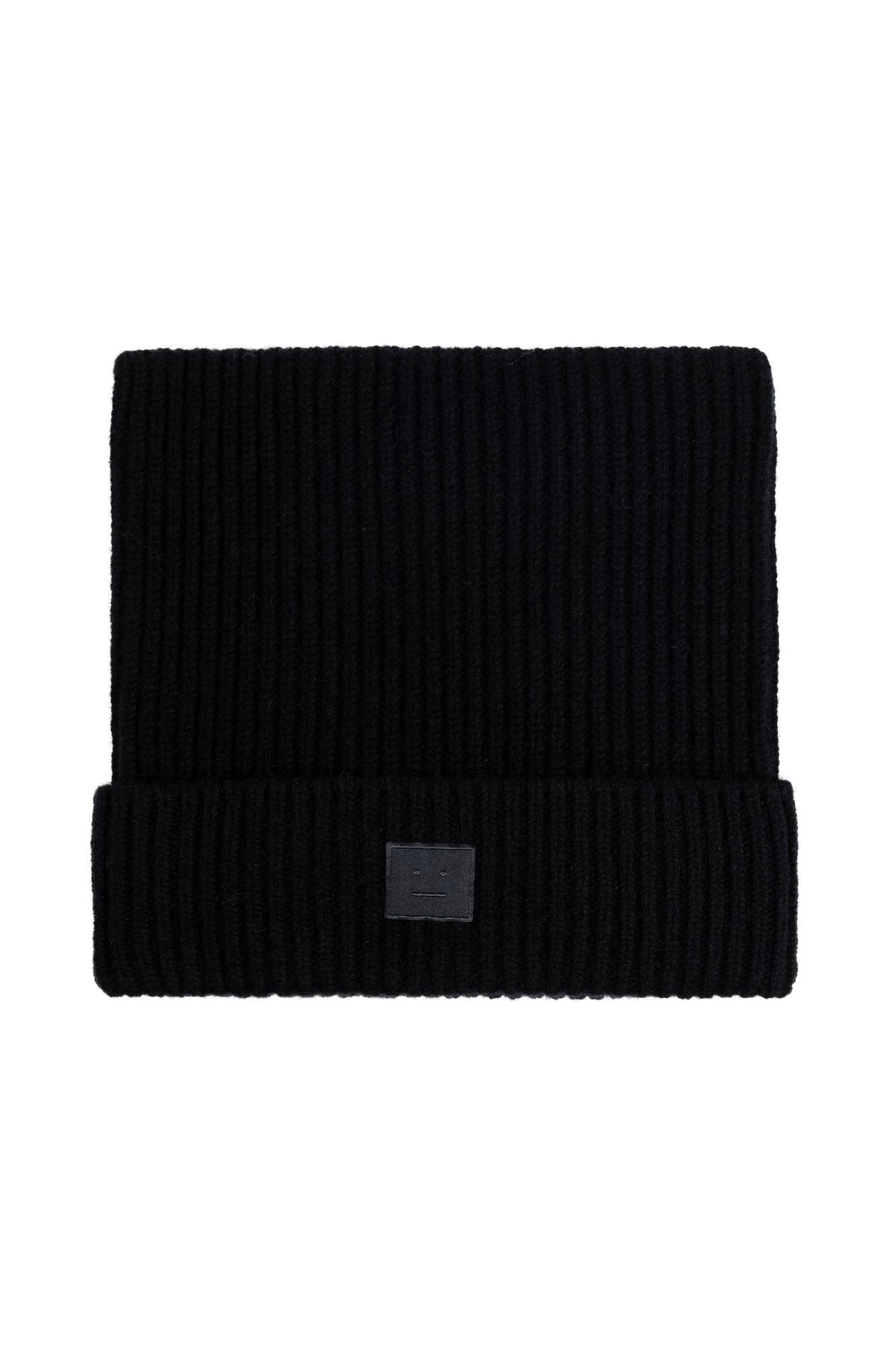 acne studios wool beanie with logo