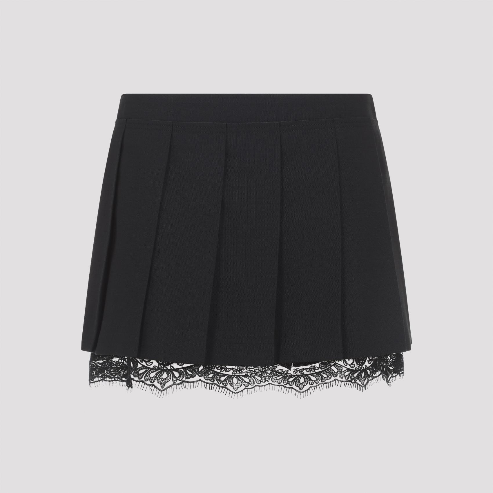 acne studios wool mini skirt black polyester - women
