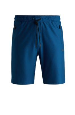 active-stretch shorts with decorative reflective details- light blue men's jogging pants