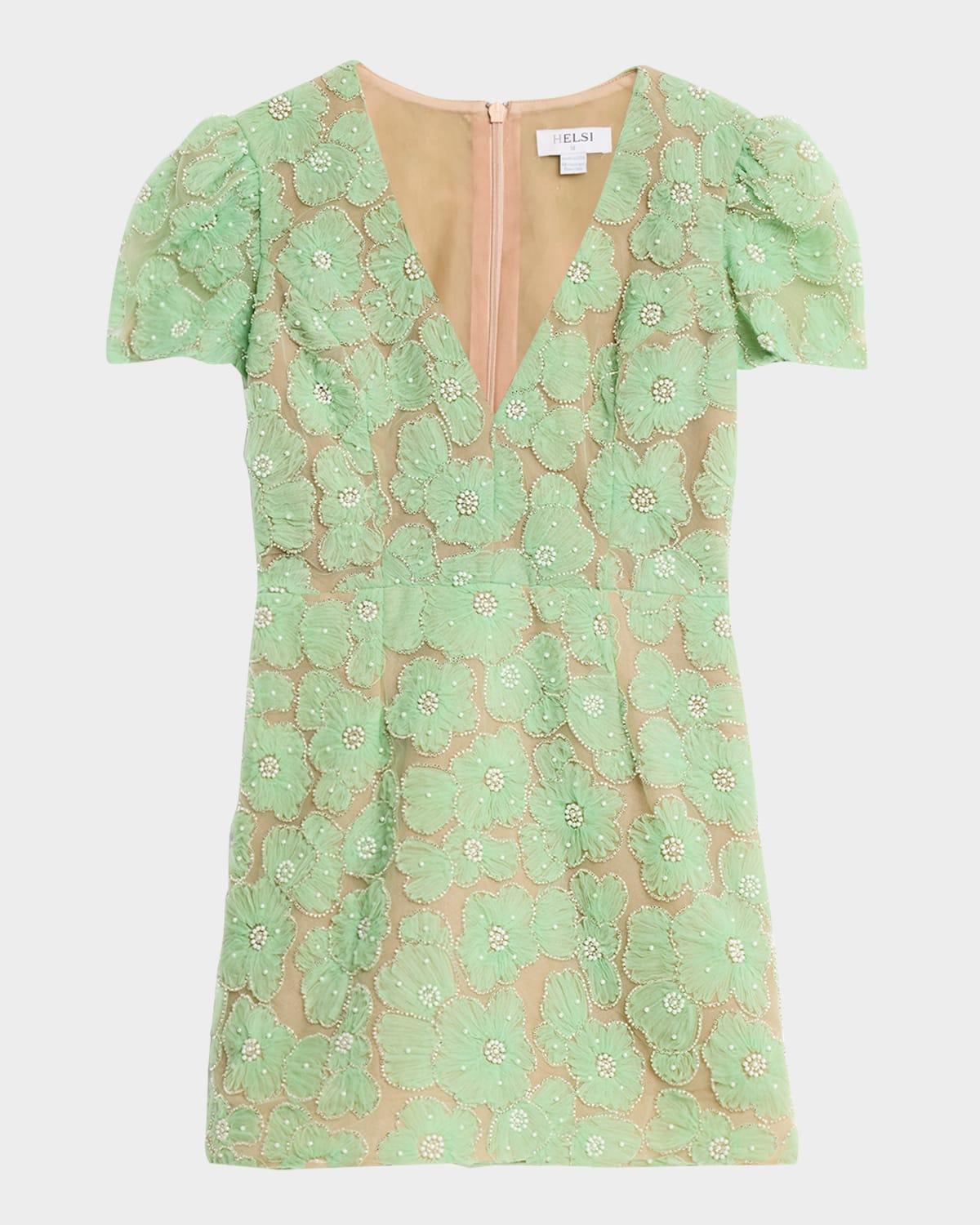 ada beaded floral mini dress