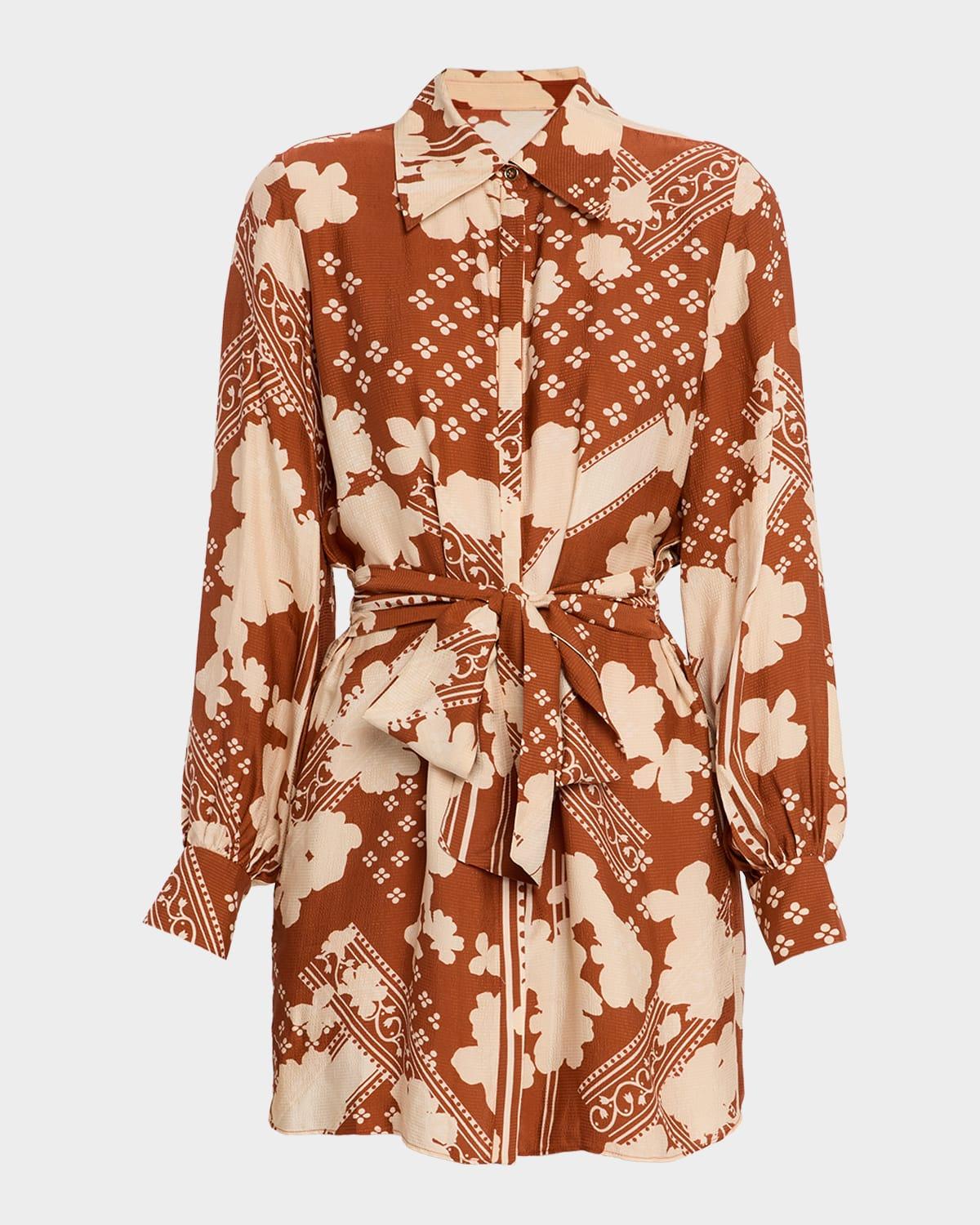 ada belted mini shirtdress