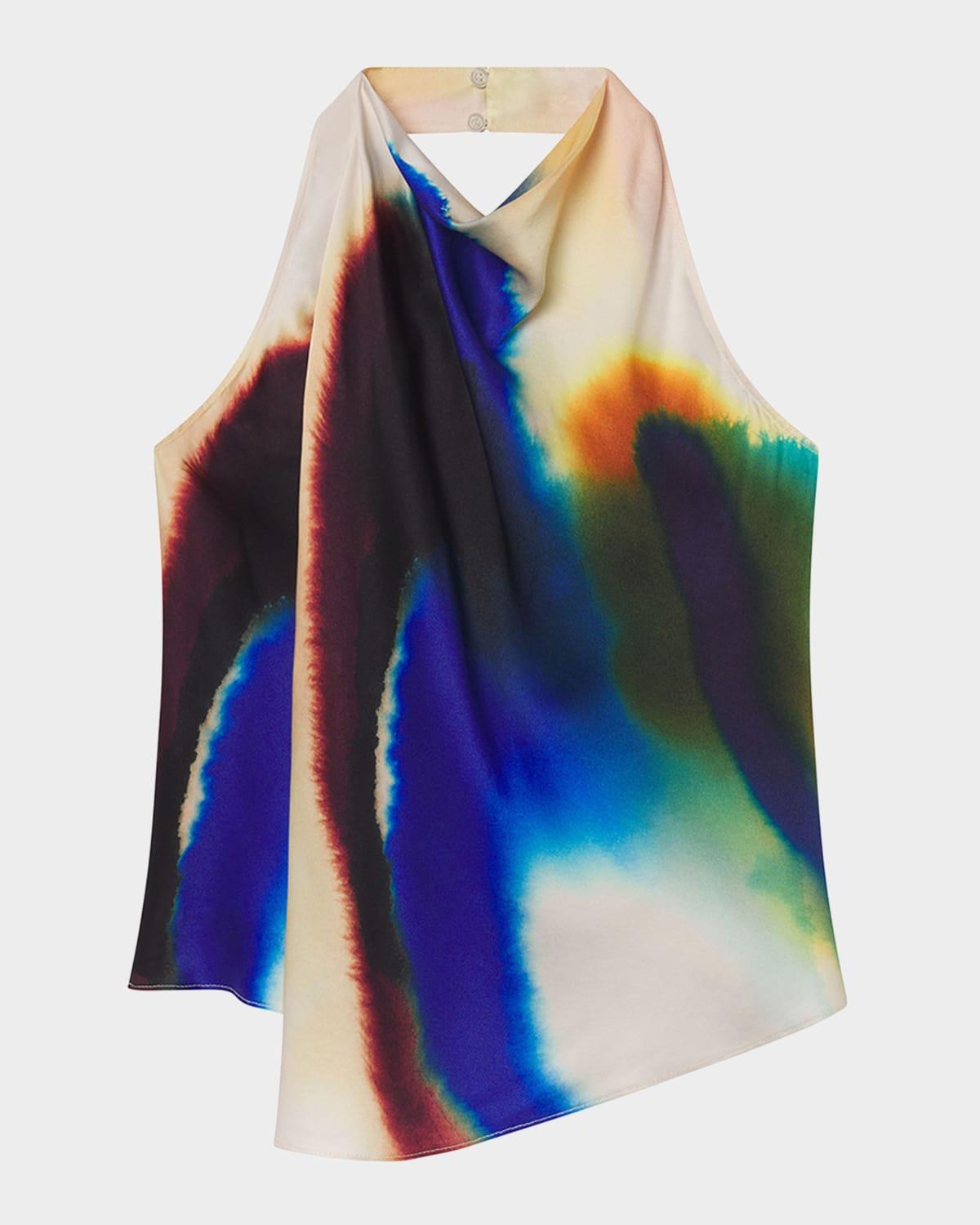 ada draped halter cowl-neck top