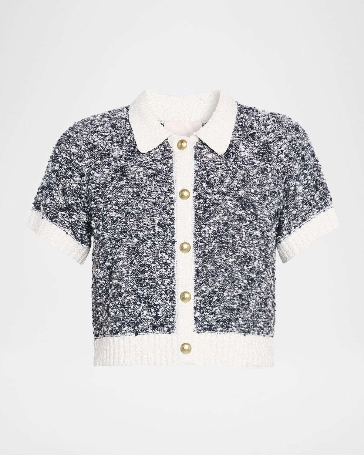 adalee short-sleeve crop cardigan