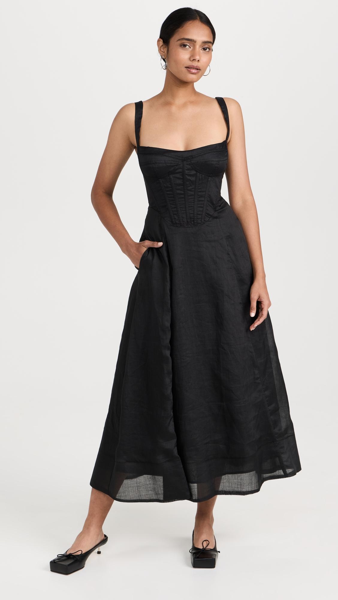 adaline corset midi dress