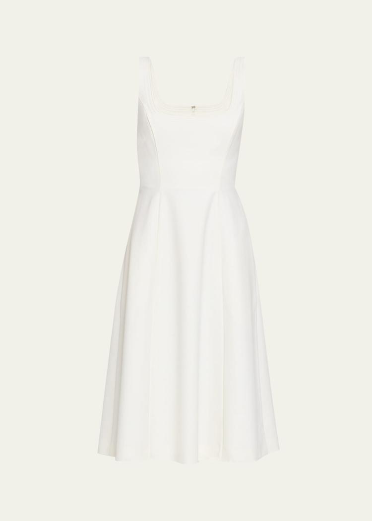 adaline seamed wool midi dress