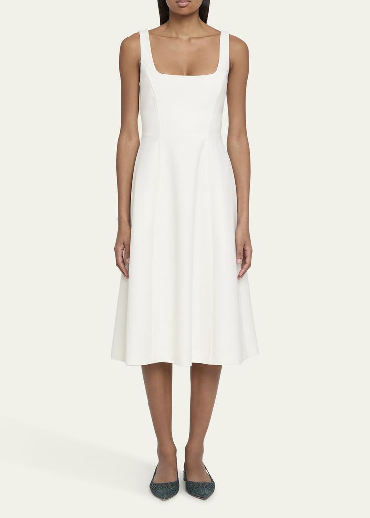 adaline seamed wool midi dress