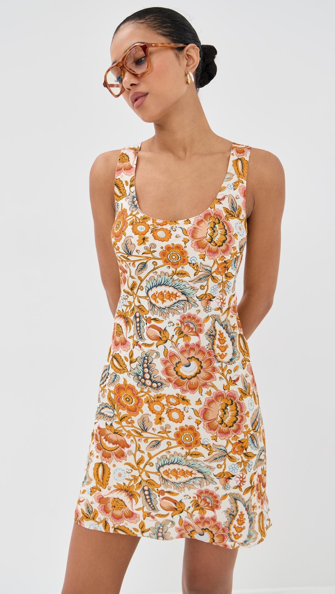 addie topaz flower silk dress