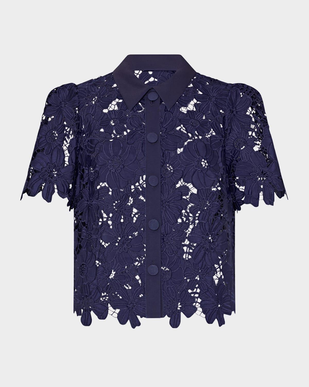 addison roja boxy floral lace top