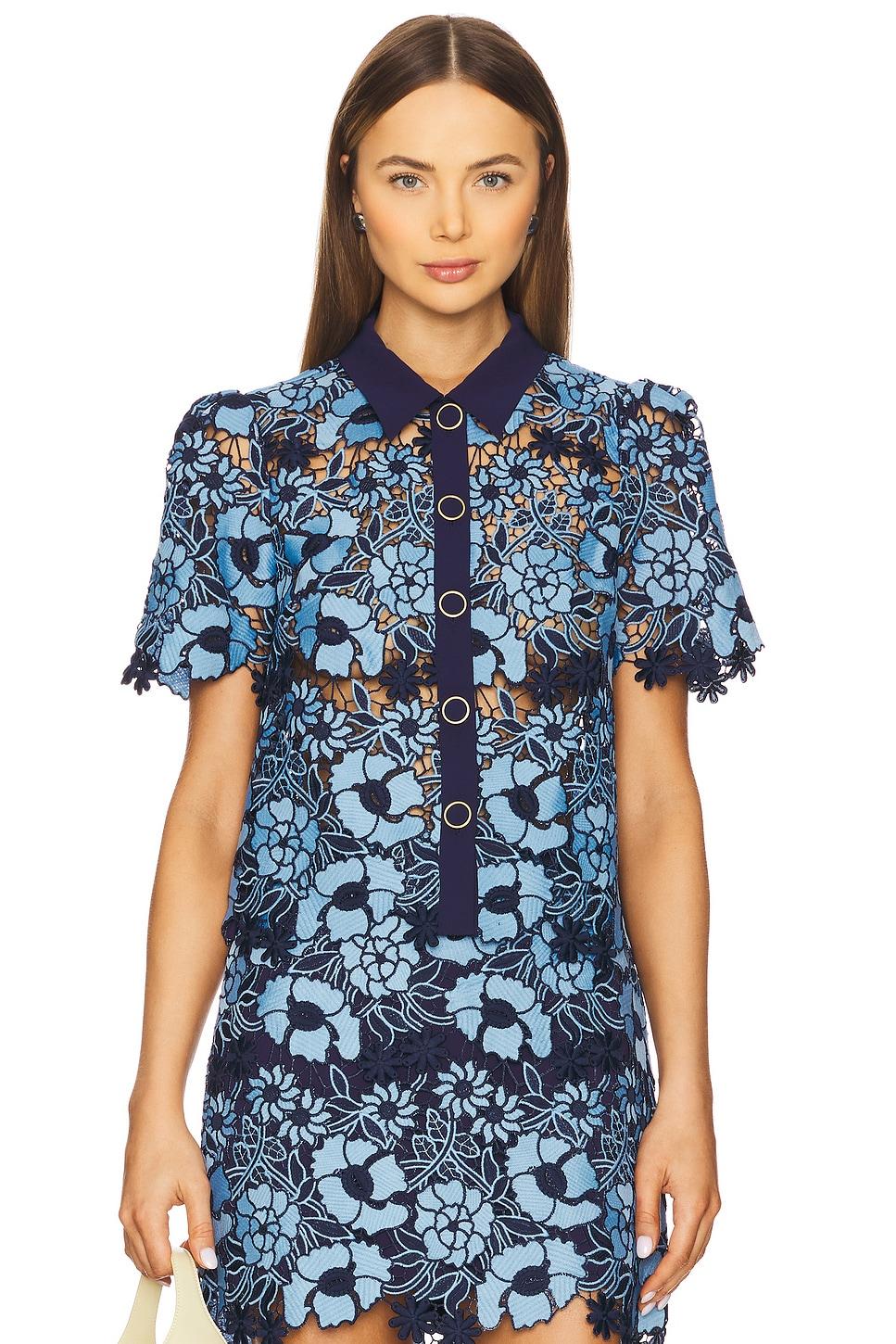 addison two tone floral lace top
