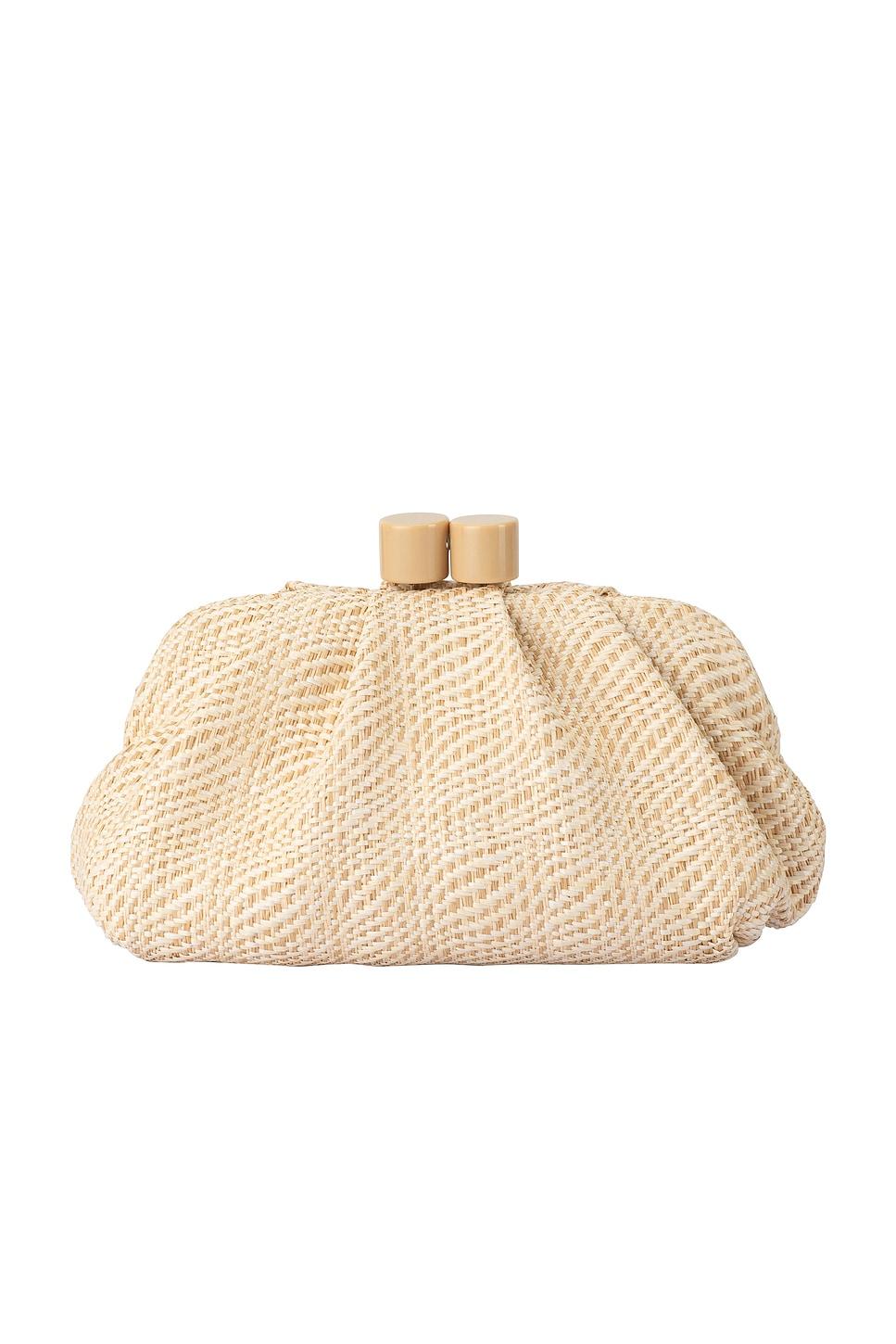 addison woven clutch