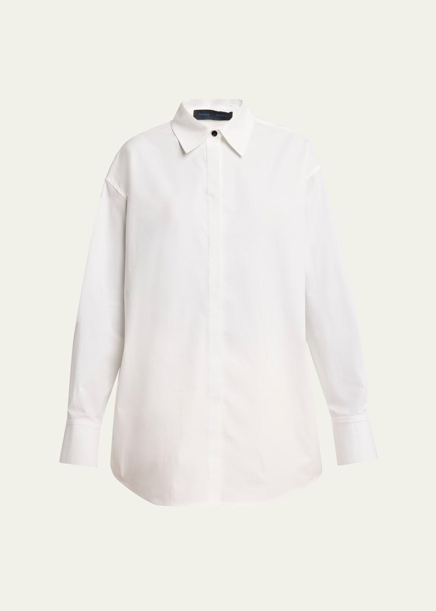 addy compact cotton poplin button-down shirt