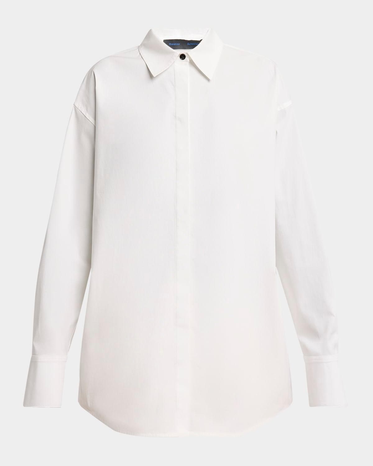 addy compact cotton poplin button-down shirt