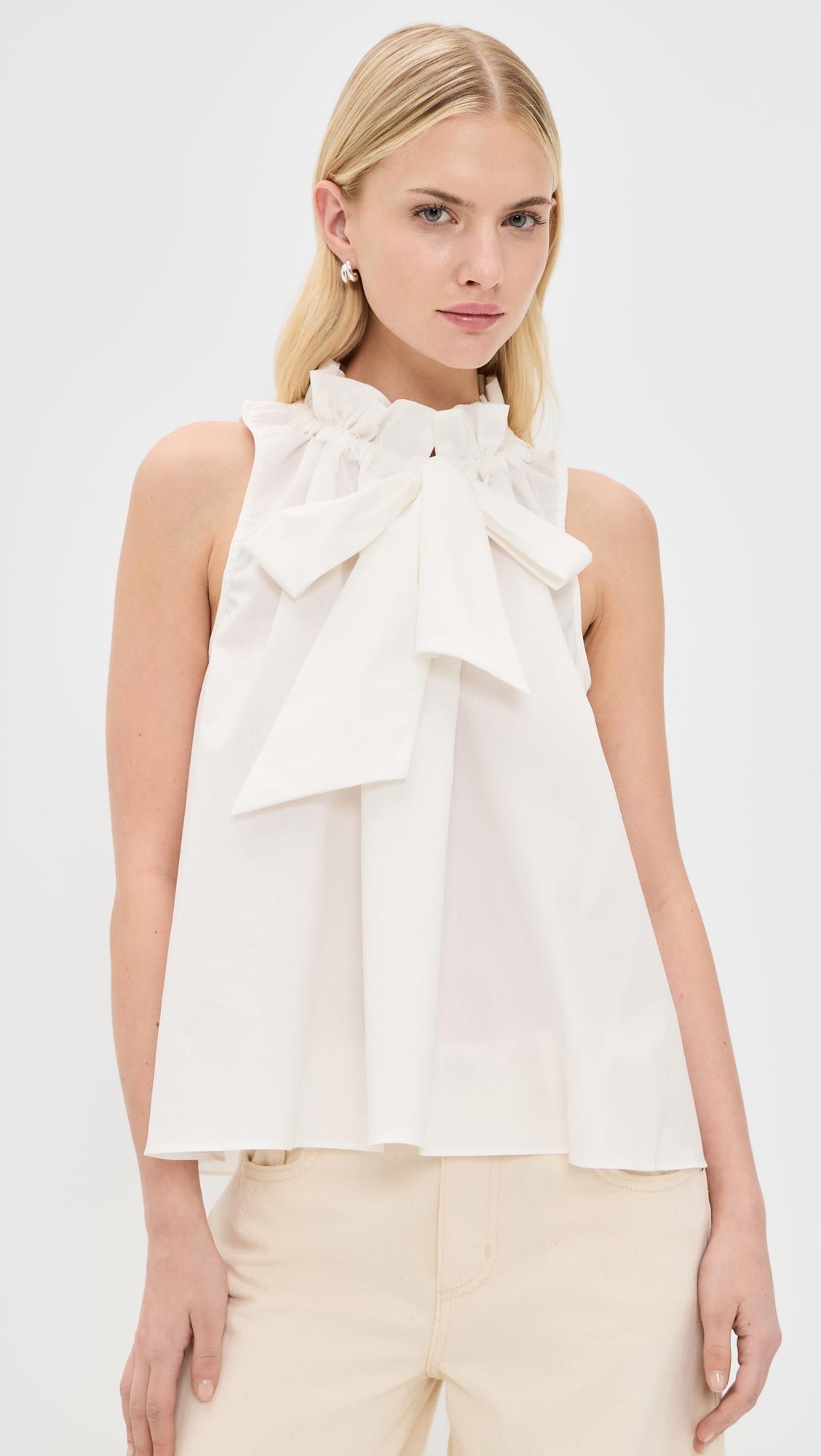 addy sleeveless tie blouse