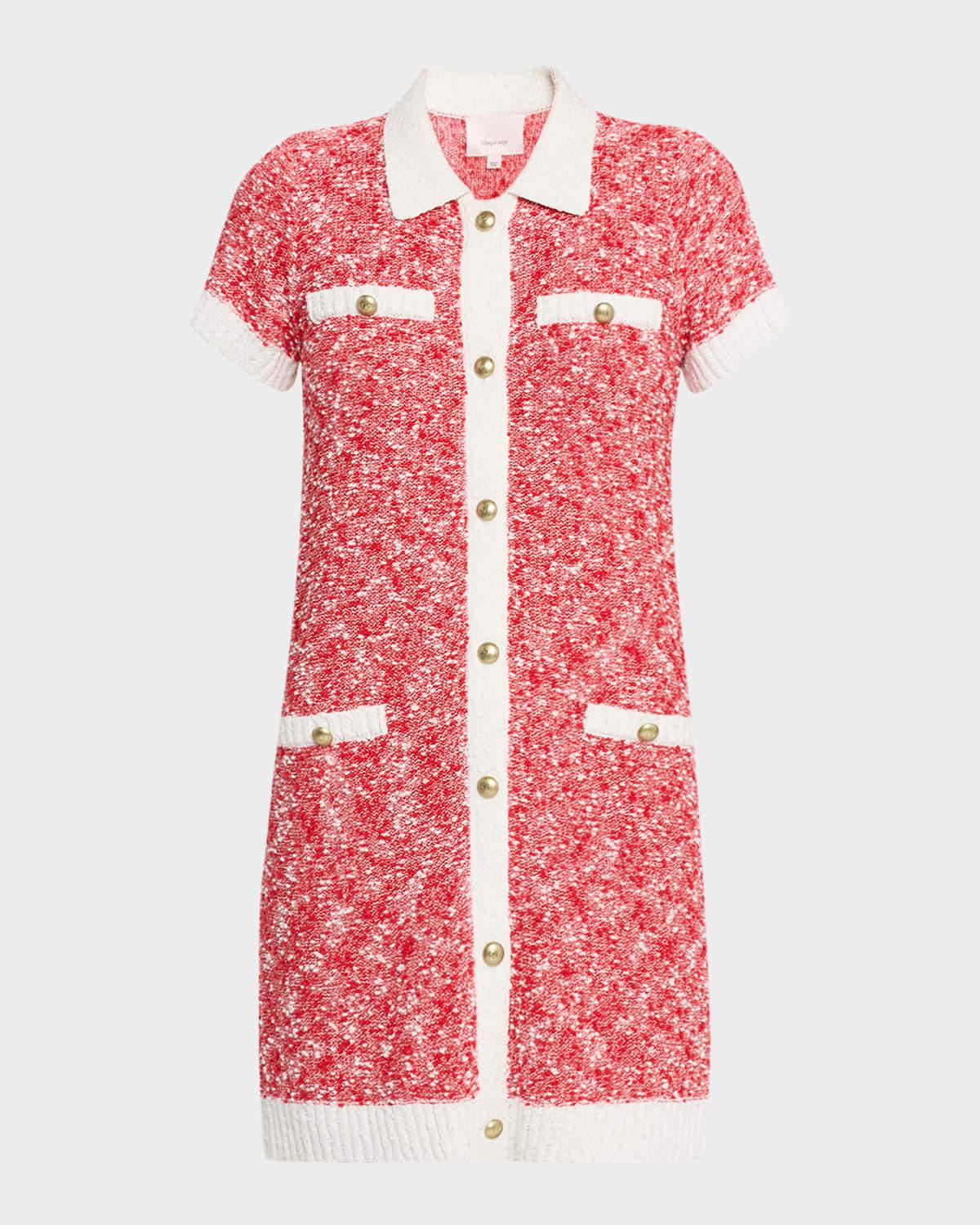 adelaide buttoned short-sleeve mini dress