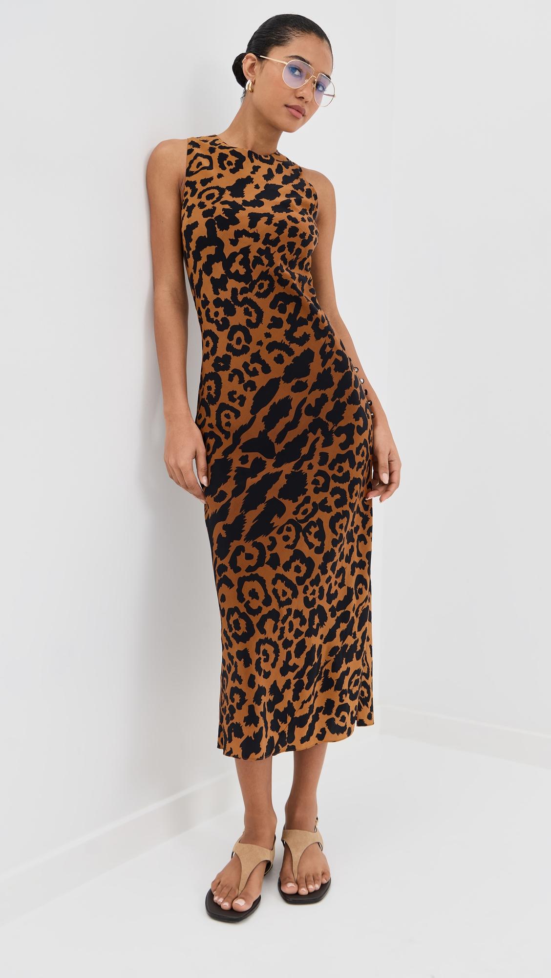 adelaide leopard silk dress