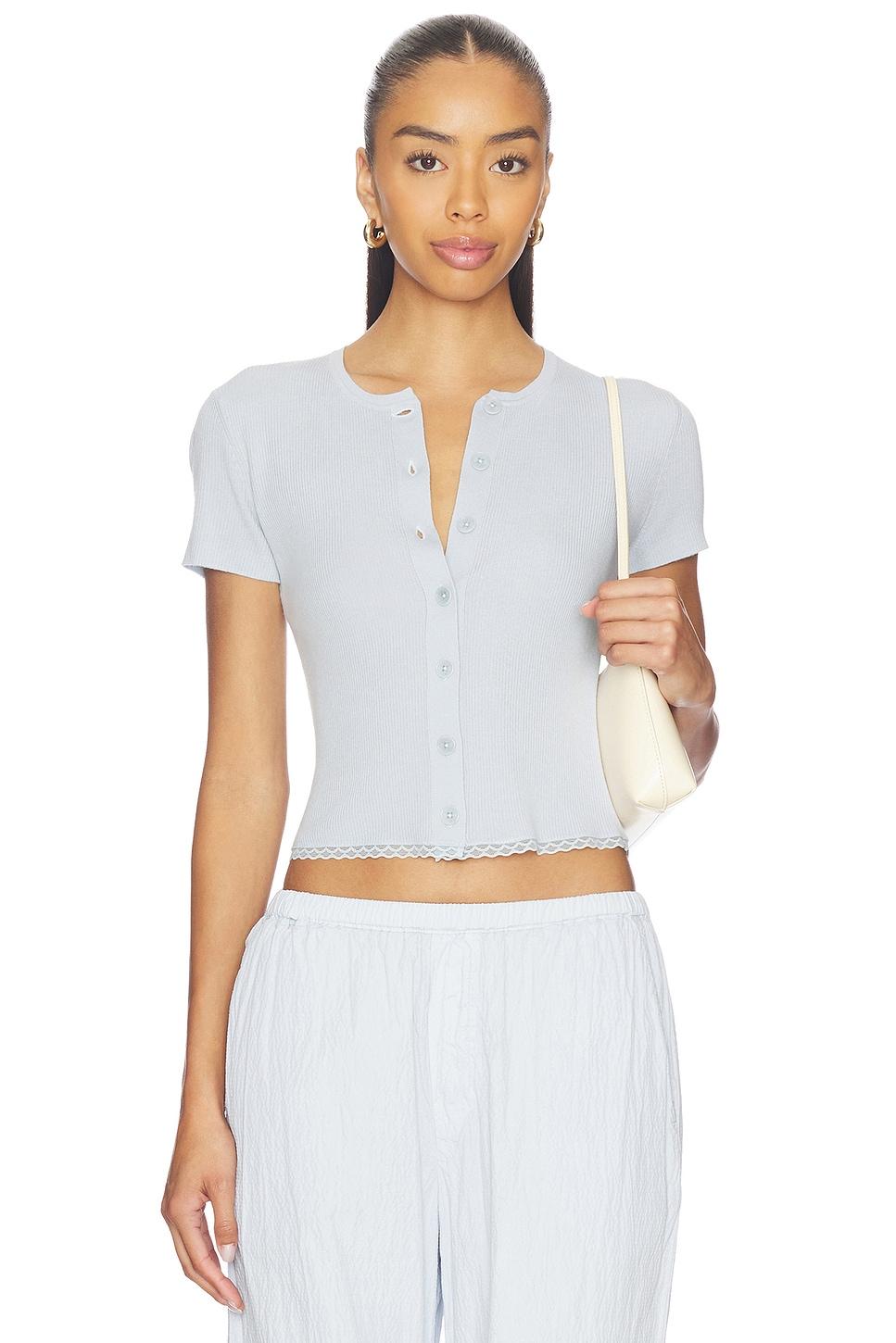 adelaide slim short sleeve cardigan with lace