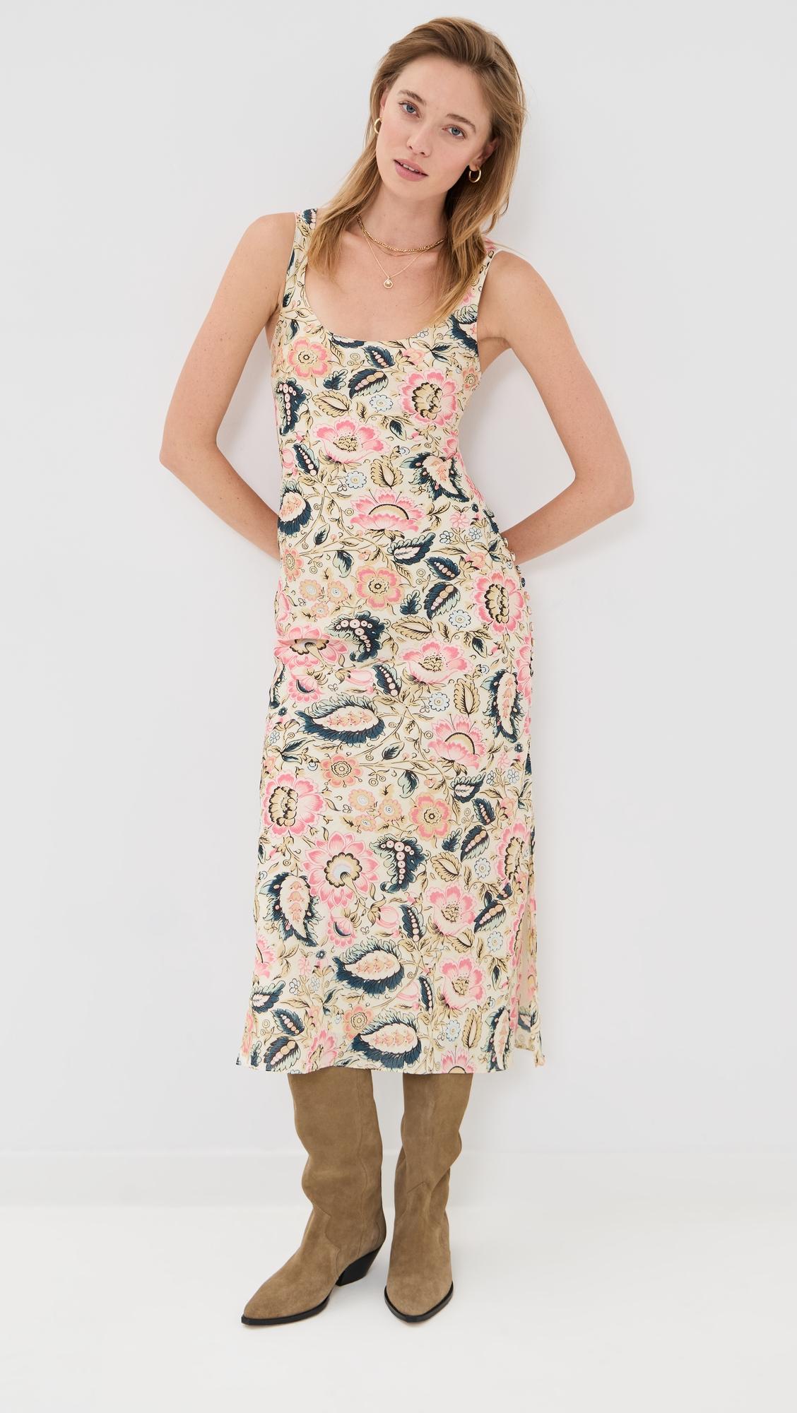 adele melon bloom silk dress