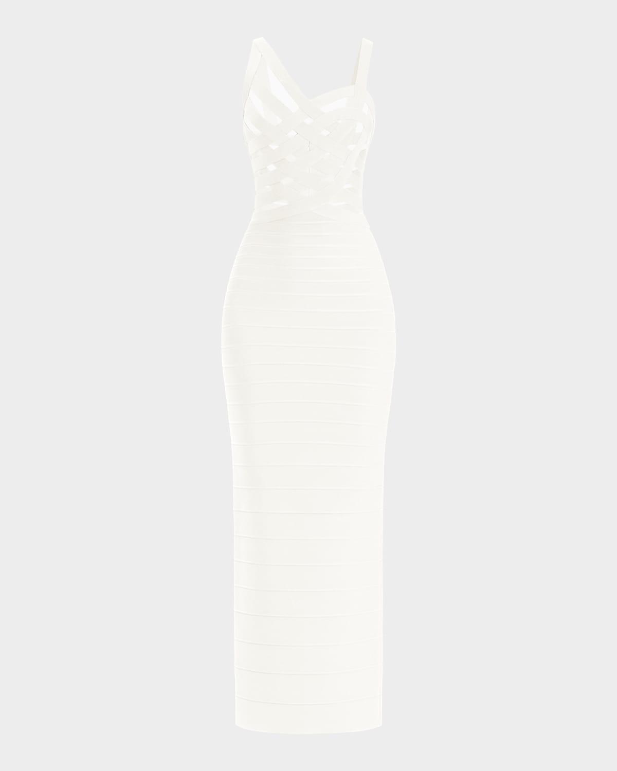 adeline crossover mesh bandage gown