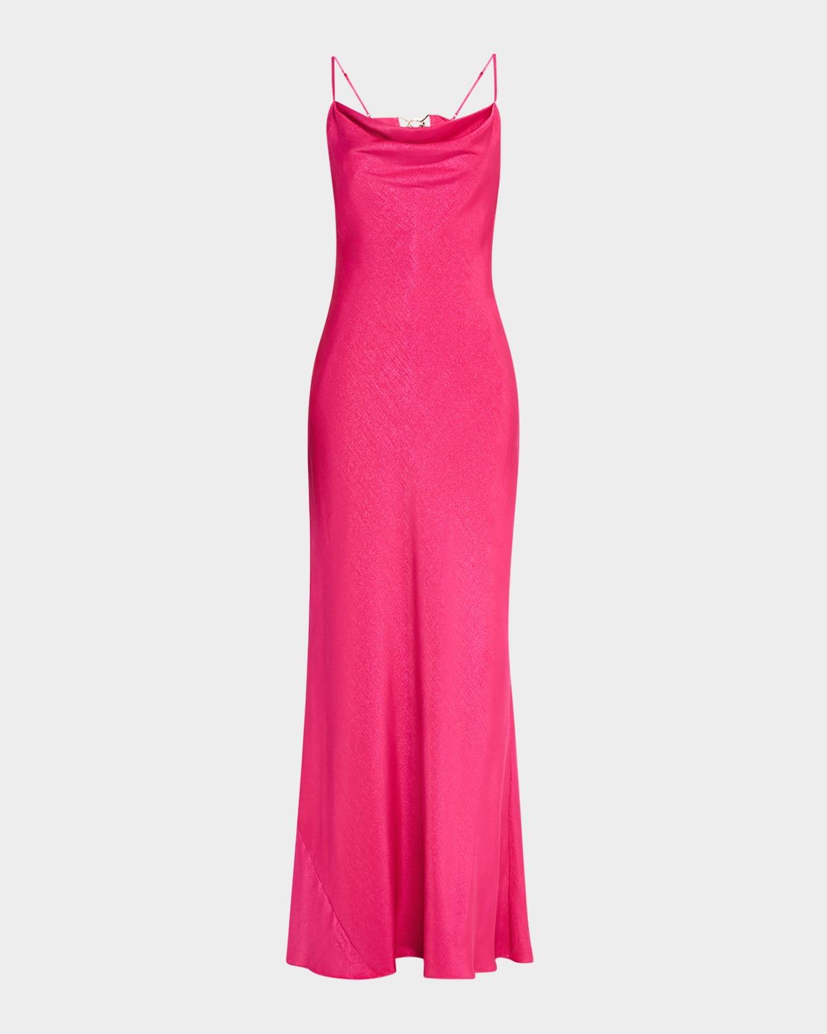 adeline foiled open-back gown