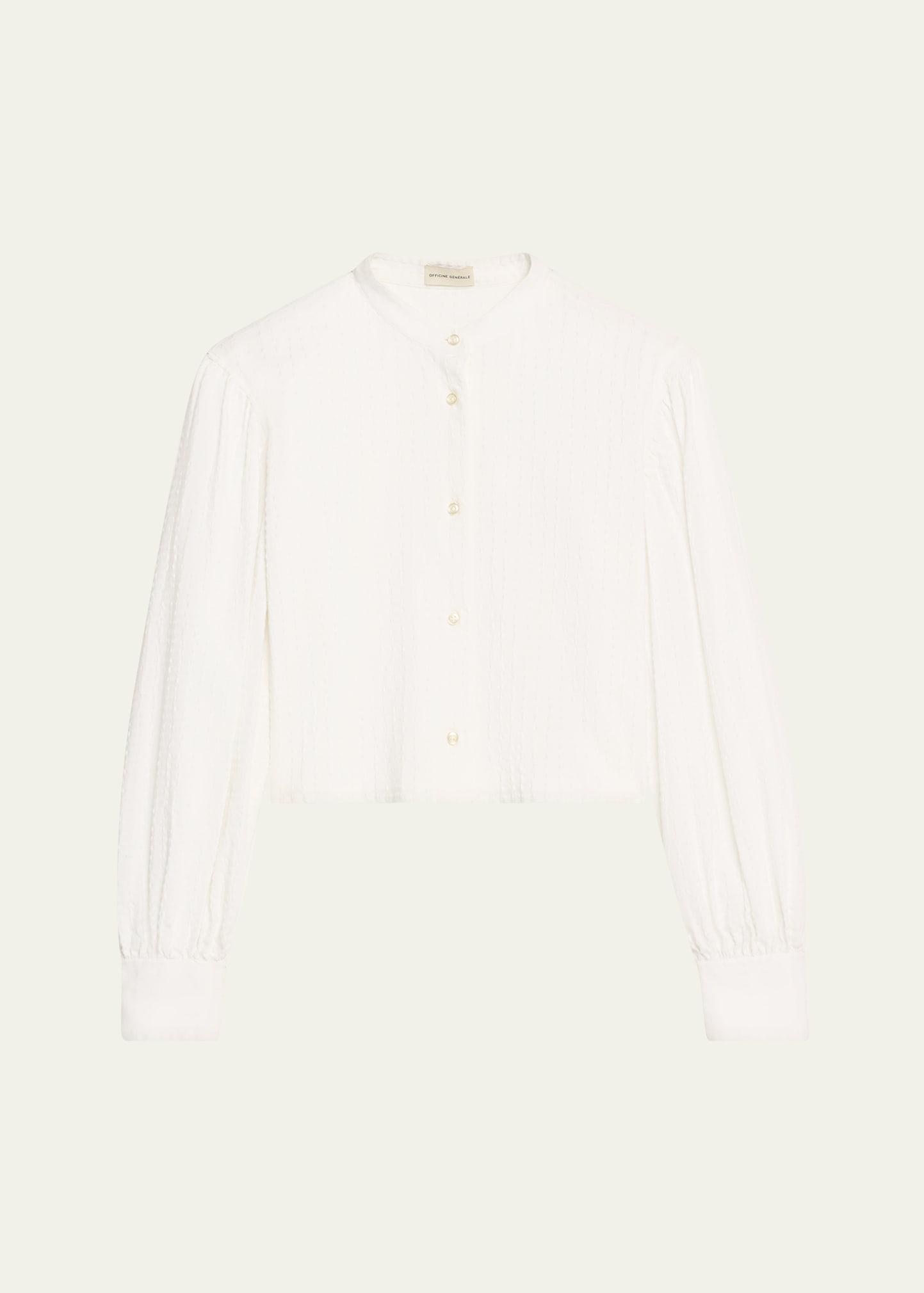 adeline textured long-sleeve shirt