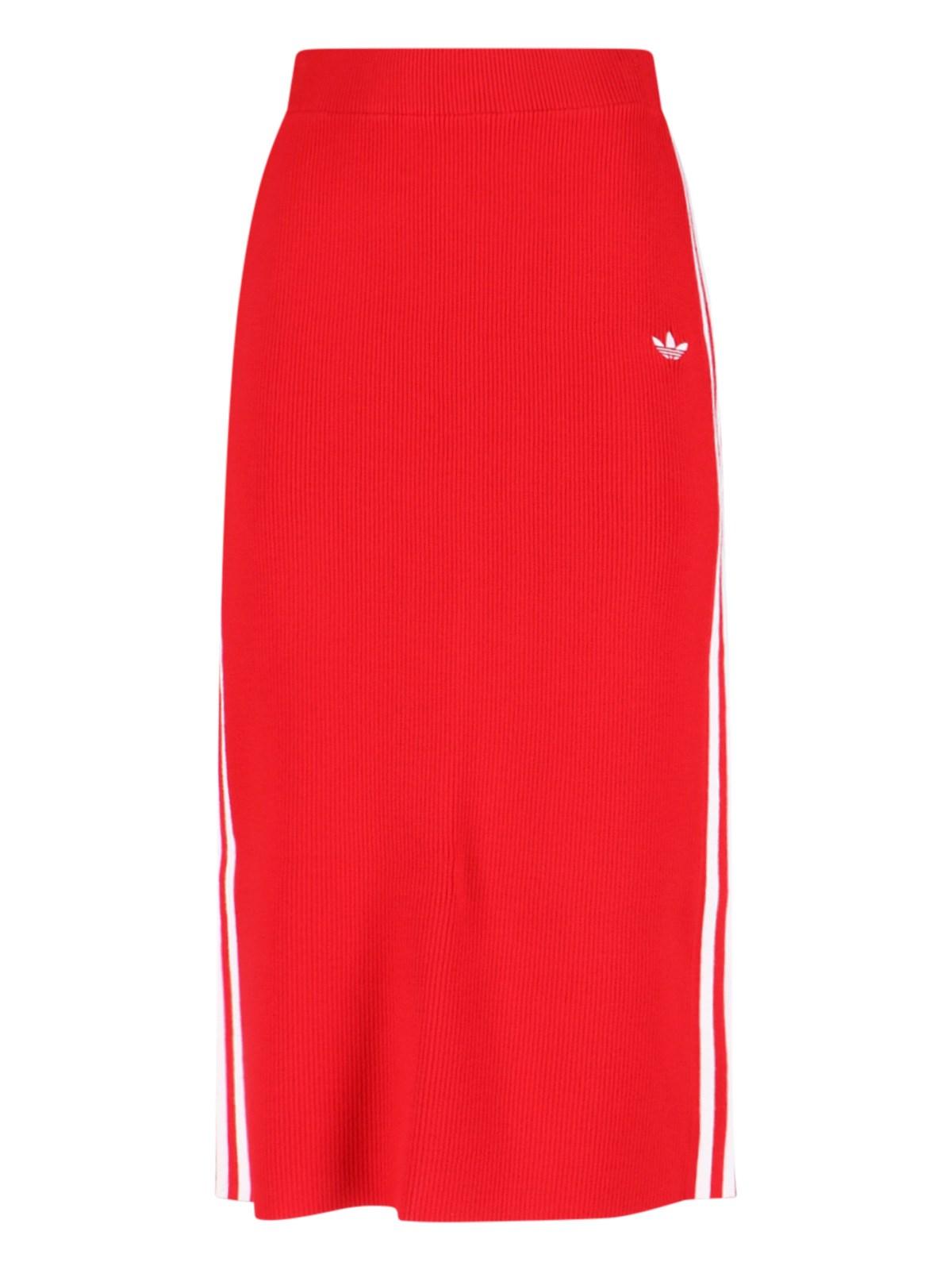 adidas 'knit 3-stripes' midi skirt