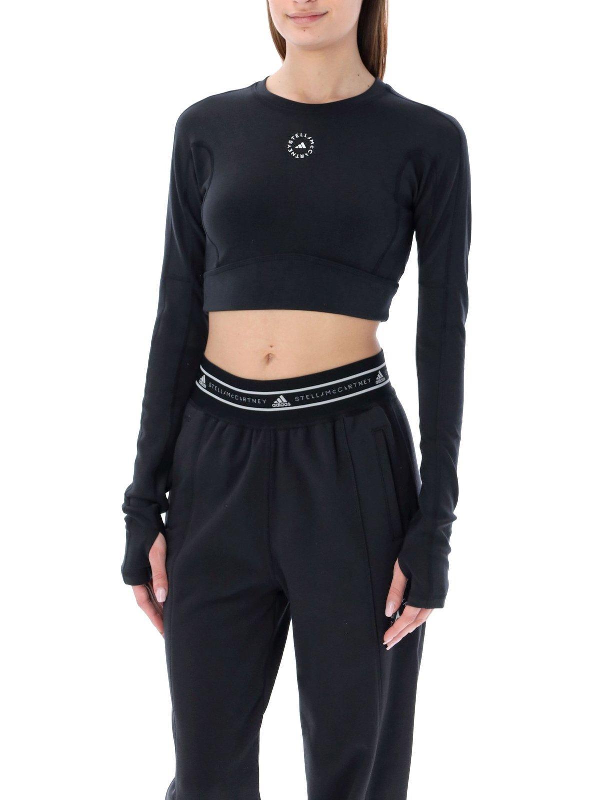 adidas by stella mccartney crop training top with logo