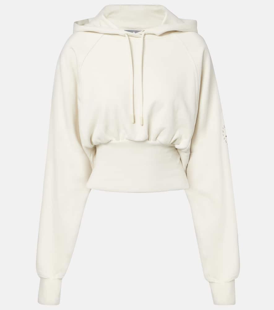 adidas by stella mccartney cropped cotton french terry hoodie