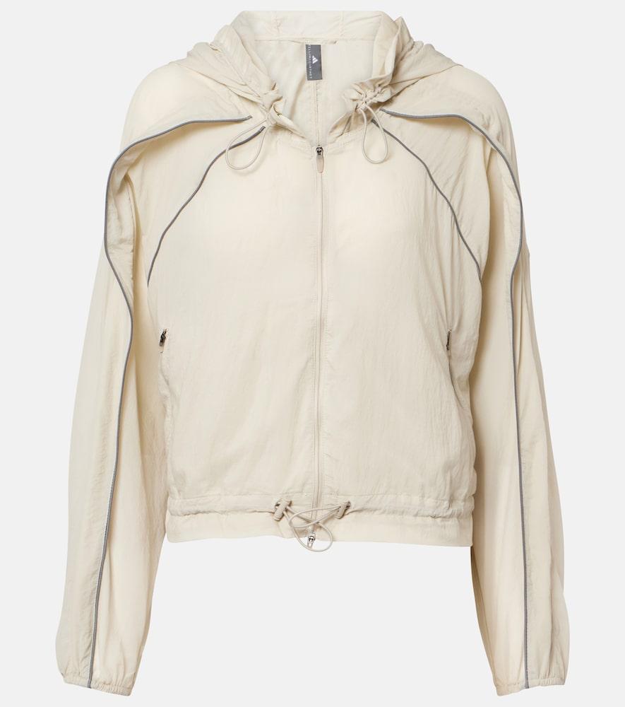 adidas by stella mccartney gathered hooded track jacket