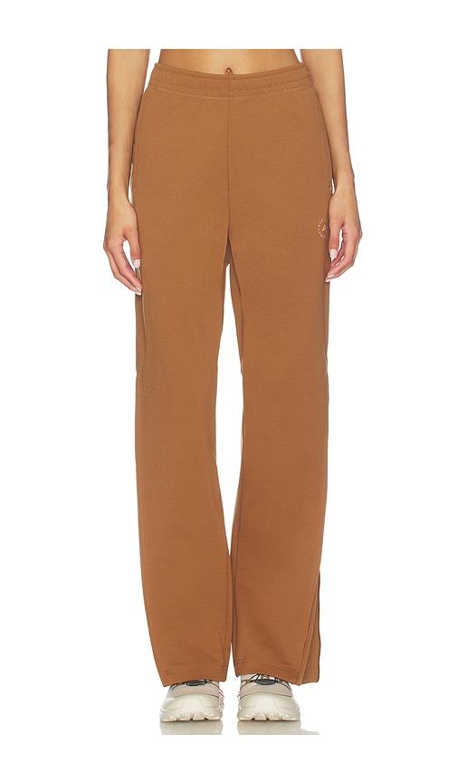 adidas by stella mccartney knitted track pants in brown.