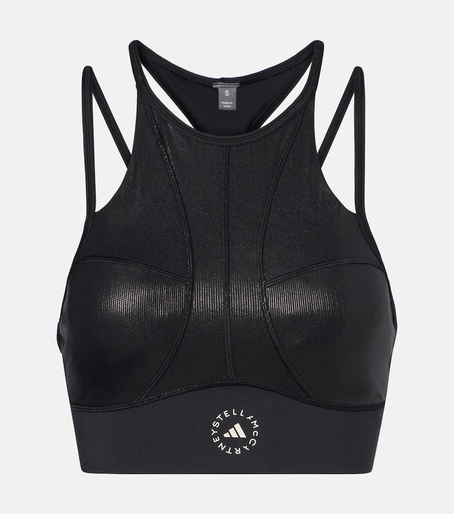adidas by stella mccartney lamé sports bra
